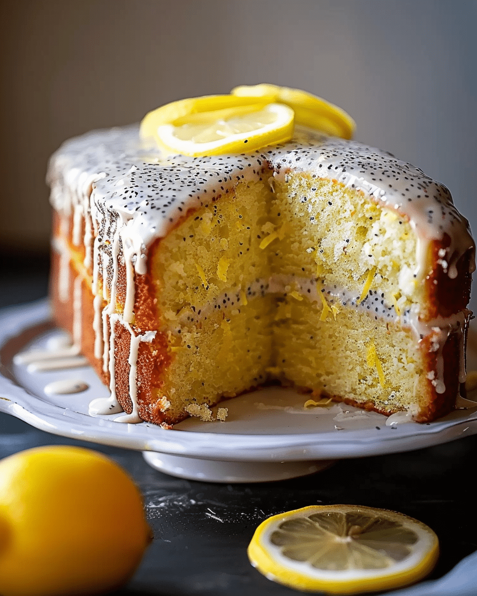 Unlock the Secret to a Moist Lemon Poppy Seed Drizzle Cake with Crunchy Glaze